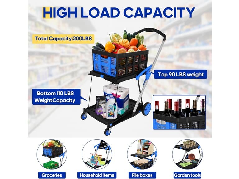 Multifunctional Folding Cart with Wheels - Image 1