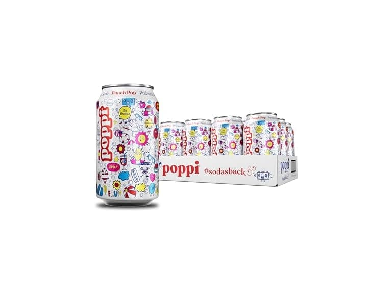 12PK Poppi Sparkling Prebiotic Soda Peach Pop - Image 1
