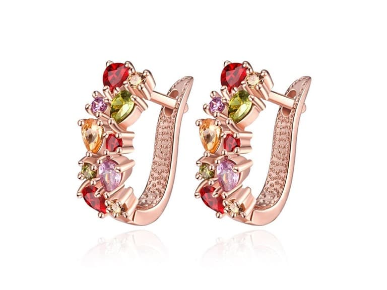 14K Rose Gold Plated Huggie Earring - Image 1