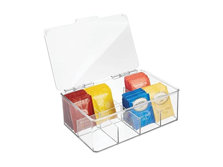 mDesign Tea Bag Single Serve Pouch Divided Bo - Image 1