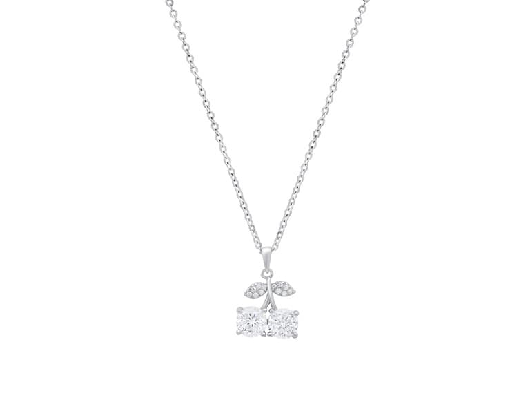 Moissanite Diamond Twin Cherry Necklace - Image 1