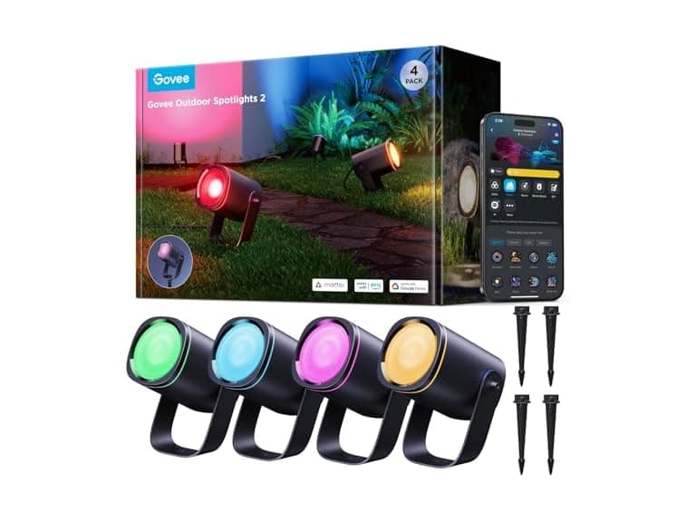 Govee Outdoor Spot Lights 2, IP67 Waterproof Spotlights - Image 1