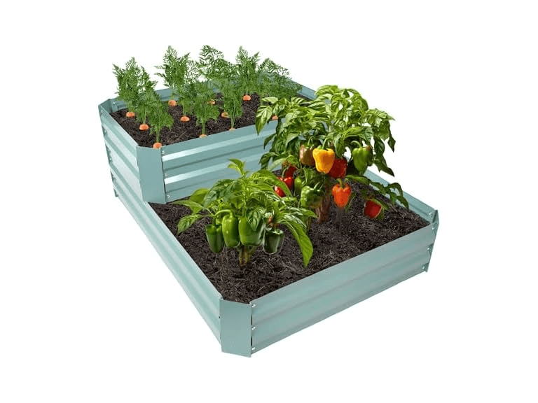Sunnydaze NPH-496 2-Tier Steel Garden Bed- Green - Image 1