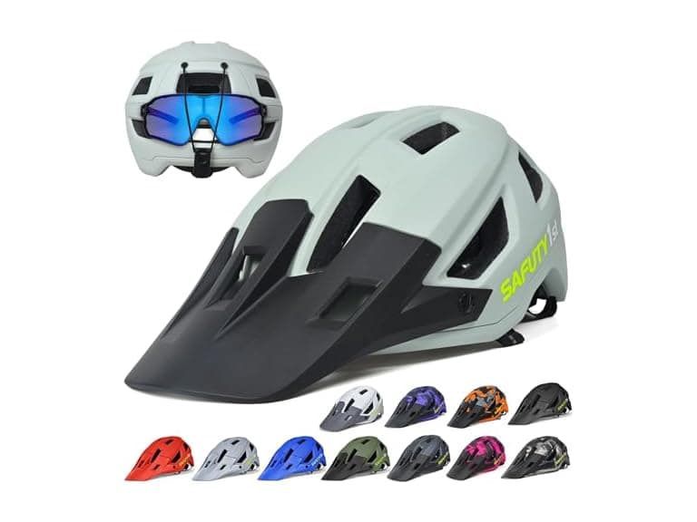 Light Blue Mountain Bike Helmet for Adults - Image 1