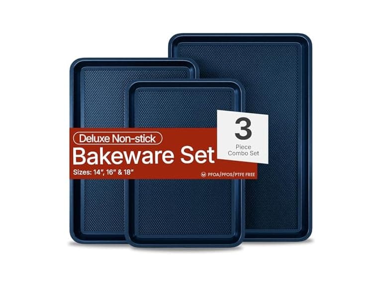 BAKKEN Cookie Sheet Nonstick Pack of 3, Blue - Image 1