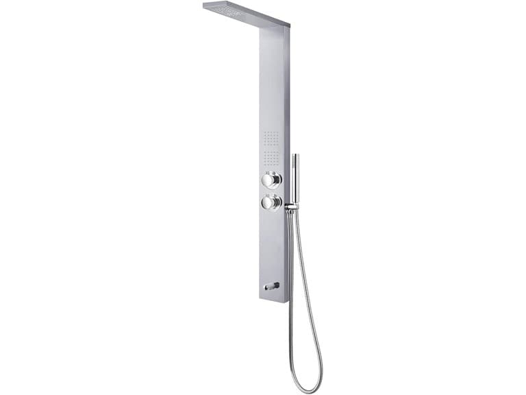 Sasha 59" Rainfall Bodyspray Shower Panel w/ Wand- Stainless - Image 1