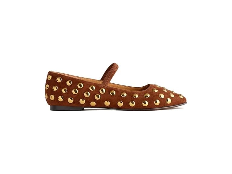 Yellhum brown stud ballet flats - Image 1