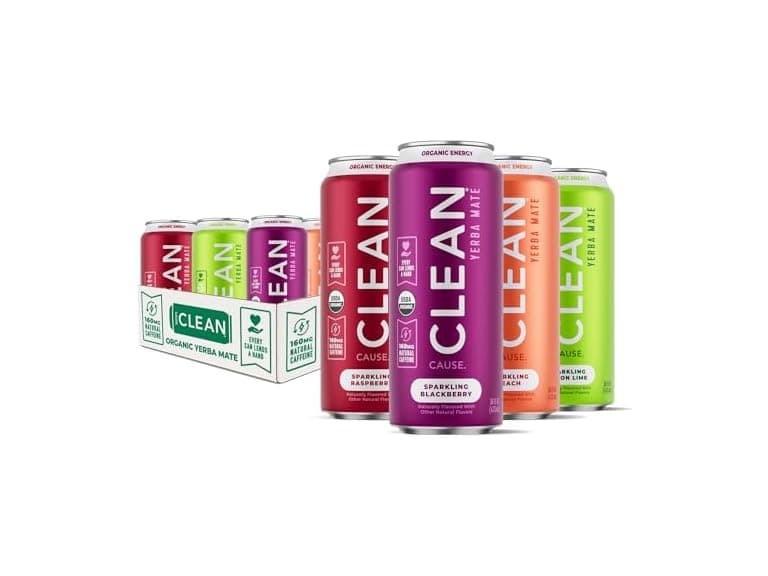 12PK CLEAN Cause Low Calorie Variety Pack Yerba Mate - Image 1