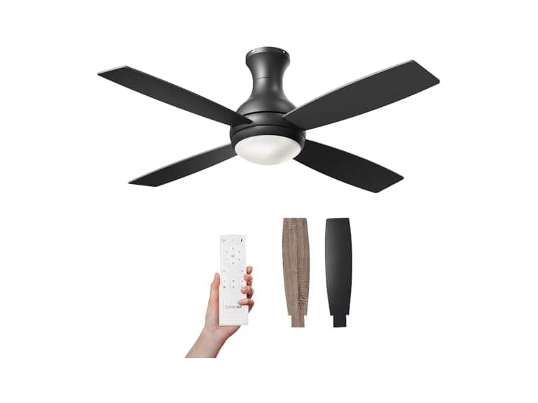 Consciot 52 Inch Ceiling Fan With Lights, Modern Black - Image 1