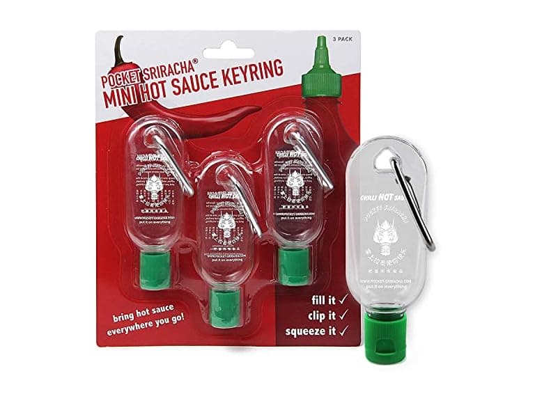 3PK Pocket Sriracha Mini Sriracha Hot Sauce Keyring - Image 1