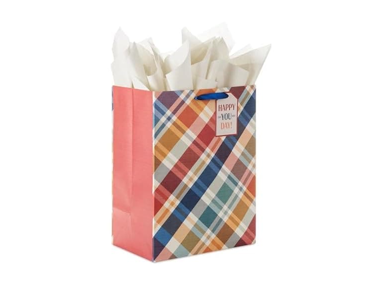 Hallmark 17" Extra Large Plaid Gift Bag - Image 1