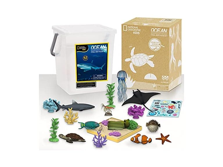 Tub of Realistic Sea Animal Toy Figures - Image 1
