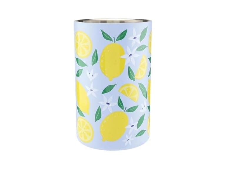 Slant Party Supplies - Stainless Steel Wine Chiller Lemon Print - Image 1