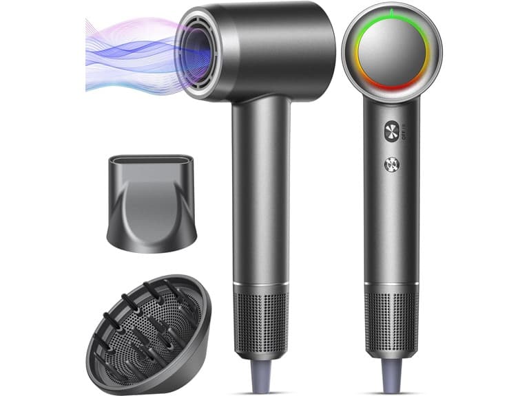 High Speed Ionic Hair Dryer with Diffuser Purple - Image 1