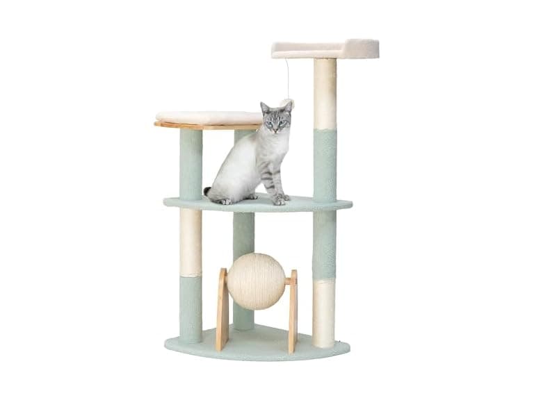 Kitty City Triple Perch Wooden Cat Tower - Image 1