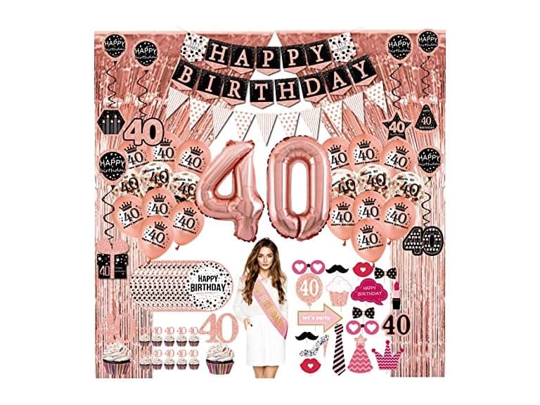 40th Birthday 76PC Decorations for Women - Image 1