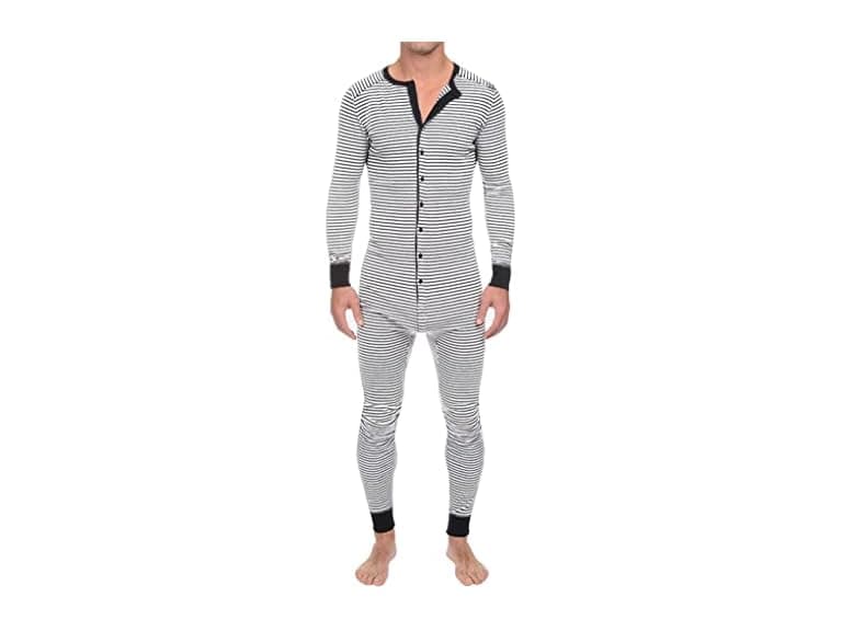 Aieoe Men (M) One Piece Pajamas Stretch Sleepwear - Image 1