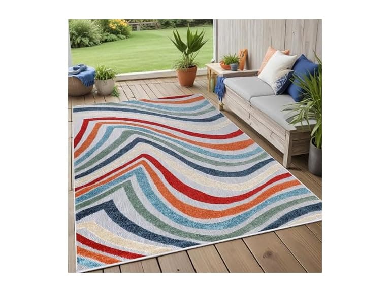Superior Wave Indoor Outdoor Area Rug - Image 1