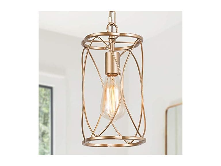 Optimant Lighting Gold Pendant Lighting Modern Cage - Image 1