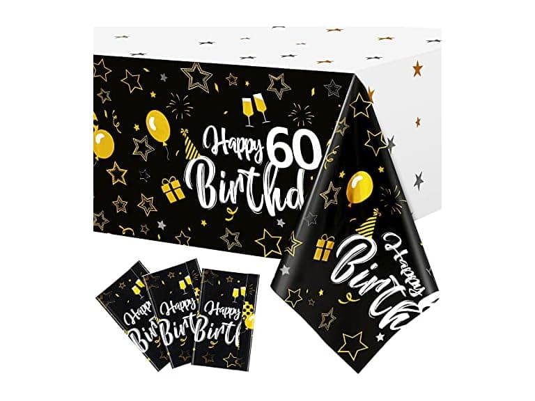 6 Pack Happy 60th Birthday Table Cloths - Image 1