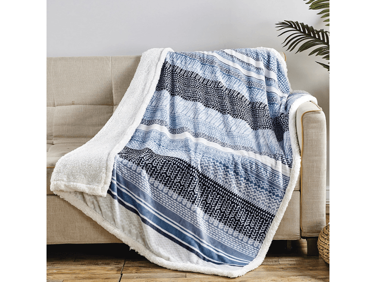 Ultra Soft Microplush Printed Sherpa Throw - Image 1