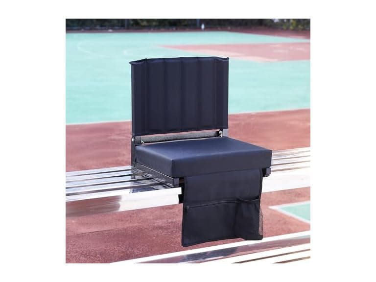 Folding Stadium Seat w/ Back, Black - Image 1