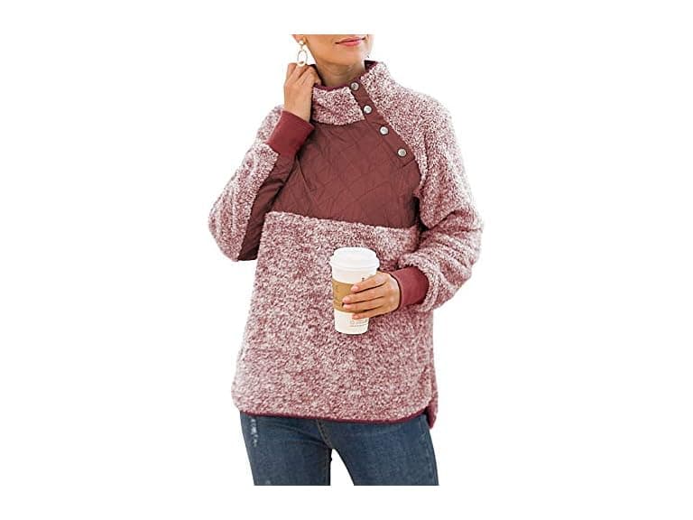 Viishow Women (XXL) Long Sleeves Coat Jujube Red - Image 1