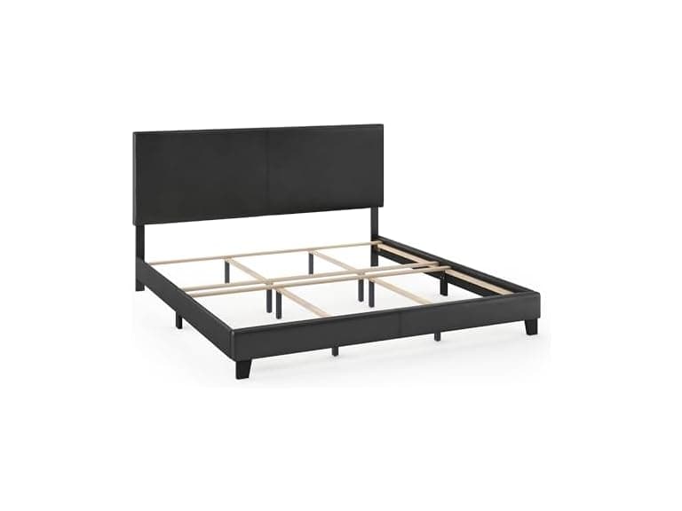 FURINNO Pessac PU Leather King Platform Bed - Image 1