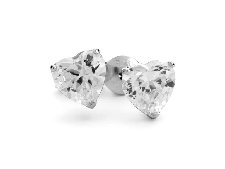 Crystal Heart Stud Earrings - Image 1