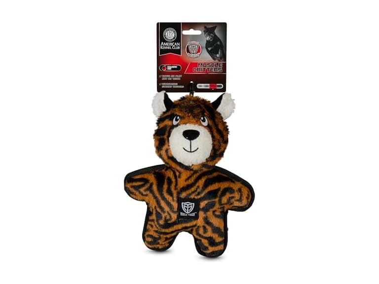 American Kennel Club Plush Dog Toy with Squeaker, Tiger - Image 1