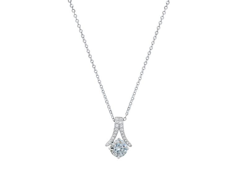 Arch Turquoise Moissanite Necklace - Image 1