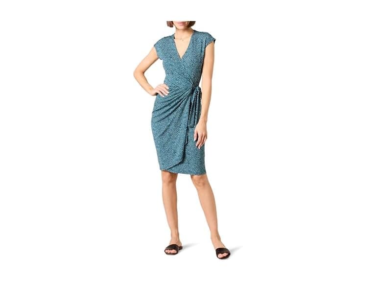 Amazon Essentials Womens ClassicFit CapSleeve Wrap Dress - Image 1