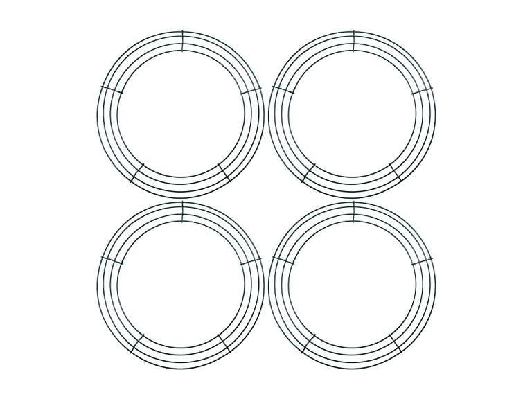 4 Pack 14" Metal Wire Wreath Frame - Image 1