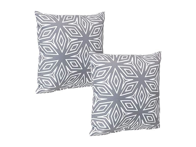 Sunnydaze Indoor and Outdoor Decorative Throw Pillow Covers Gray Geometric - Image 1