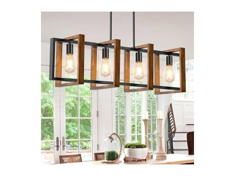 4 Lights Dining Room Light Fixture, Farmhouse - Image 1