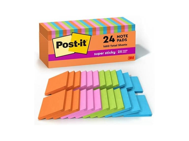 Post-it Super Sticky Notes, 24 Sticky No - Image 1