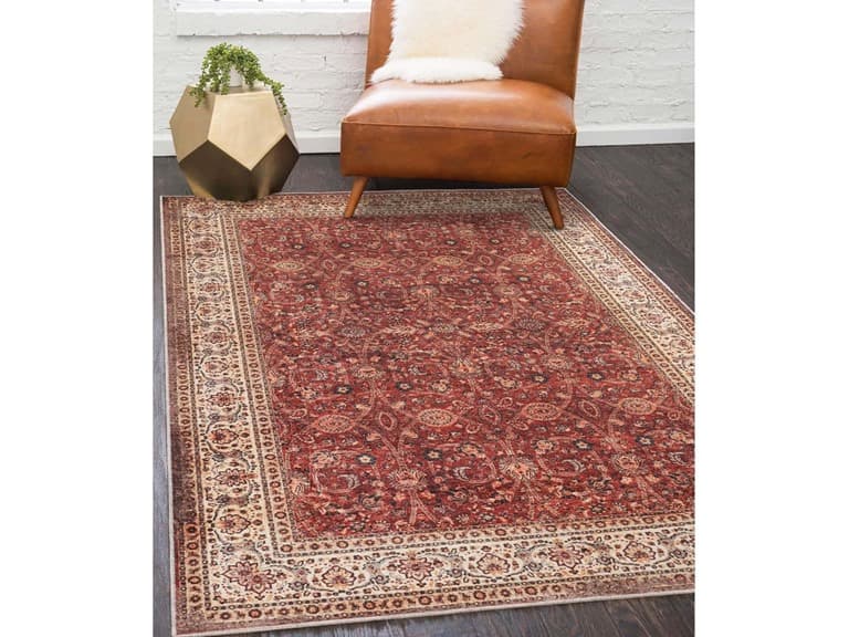 Superior Boho Floral Medallion Washable Rug - Image 1