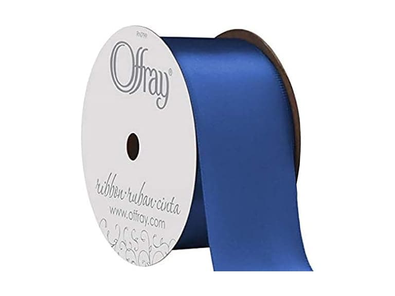 C.R. Gibson Berwick Offray 1.5" Wide Single Face Satin Ribbon, Royal Blue, 4 Yds - Image 1