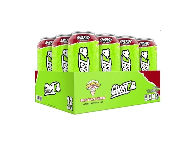 12PK Ghost Energy Sour Black Cherry Warheads 16 fl oz. - Image 1