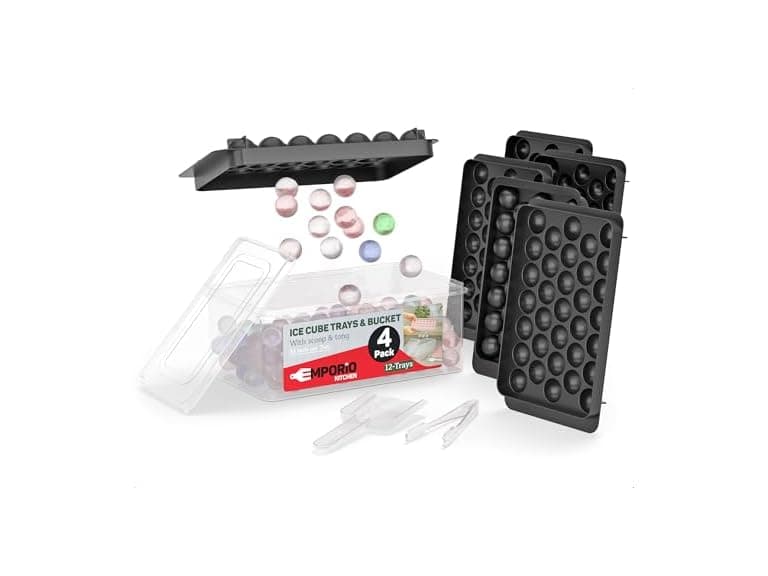 Emporio Kitchen Round Ice Cube Tray Set Pack of 4 - Image 1