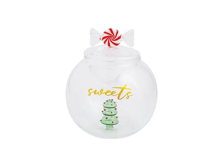 Mud Pie Christmas Glass Cookie Jar - Image 1