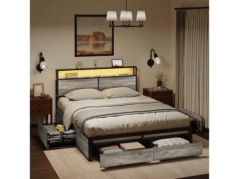 HAUSOURCE LED Bed Frame Queen Size - Image 1