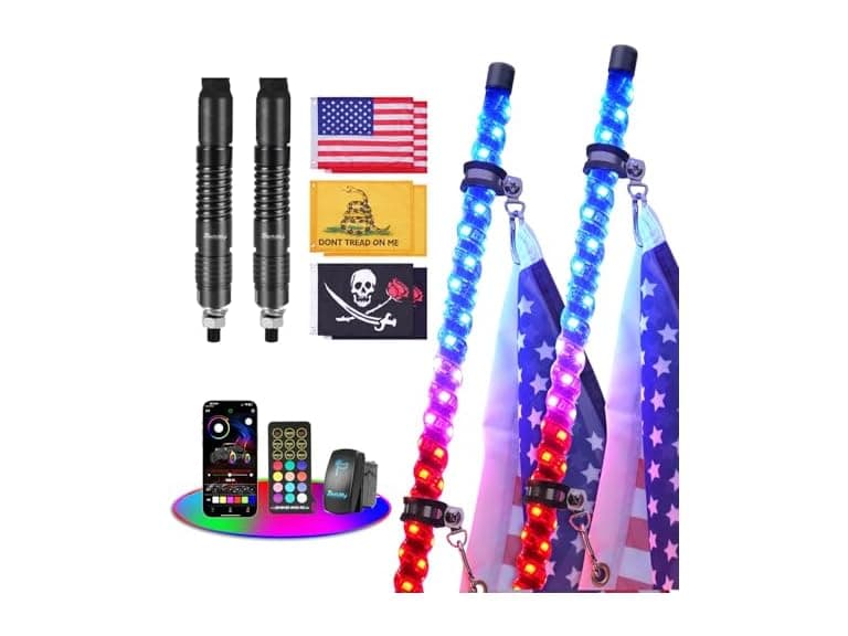 Tavaray 2PCS 6FT Whip Lights with - Image 1