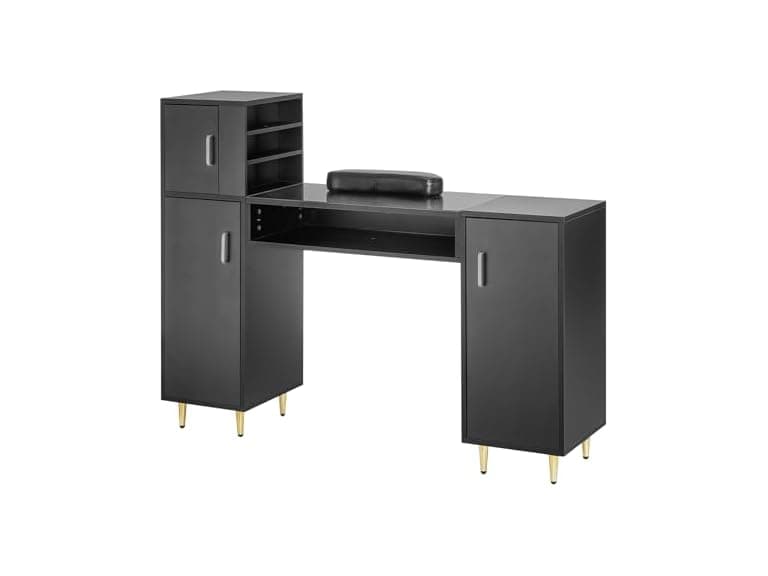 VEVOR Manicure Table, Glass Top Nail - Image 1