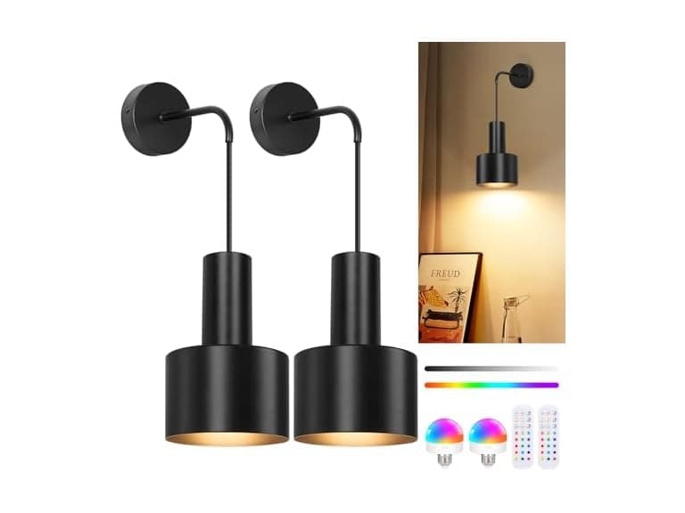 VerRon Rechargeable Battery Operated Wall Sconce Set of Two - Image 1