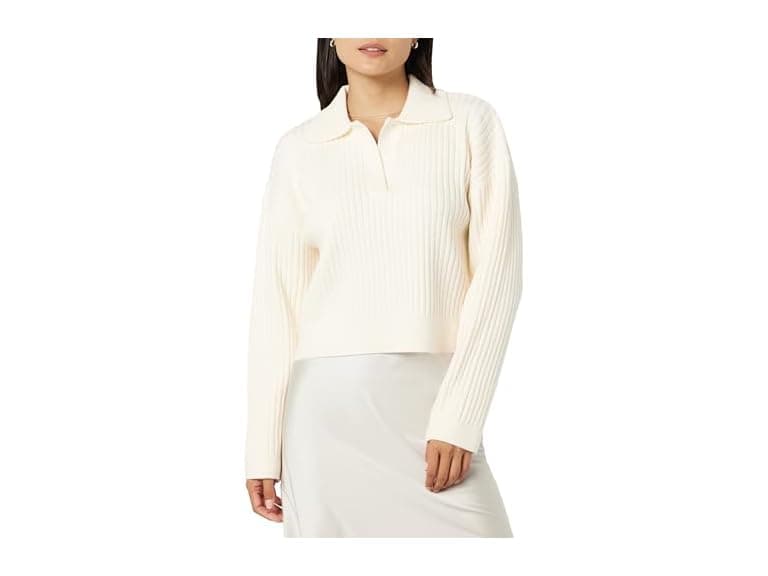 The Drop Women Marcy Ribbed Polo Top - Image 1