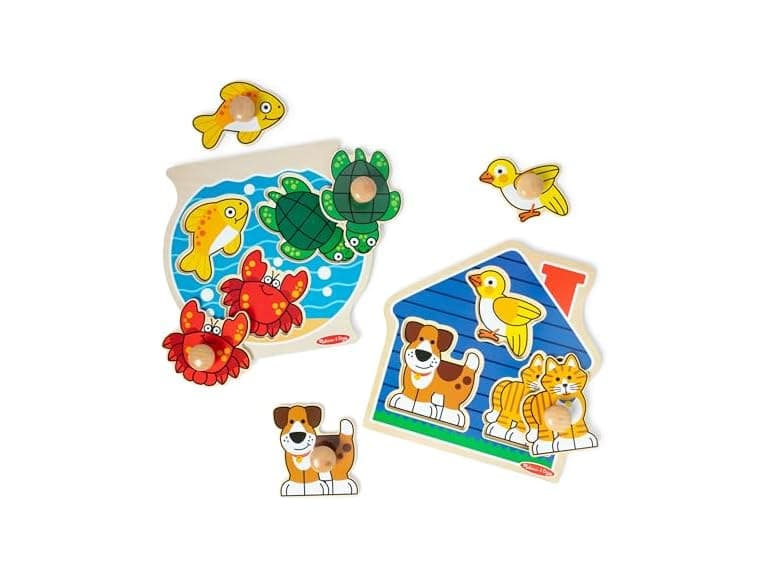 Melissa & Doug Wooden Jumbo Peg Puzzle - Image 1