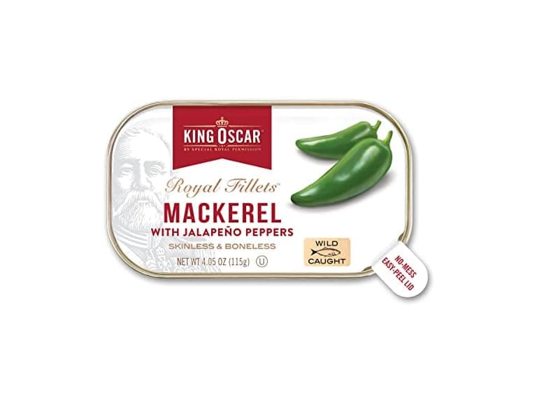 1PK King Oscar Skinless & Boneless Mackerel, Jalapeno - Image 1