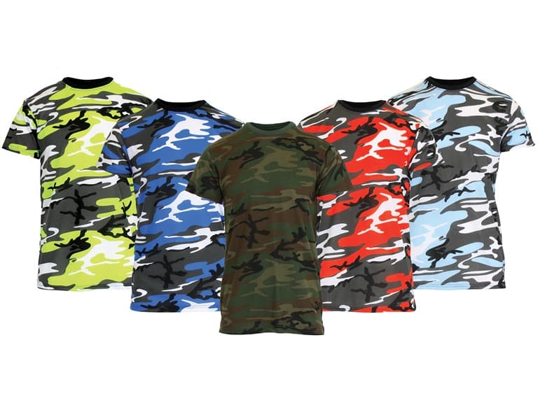 1 & 3Pk Mens S/S Crew Neck Camo Tee - Image 1