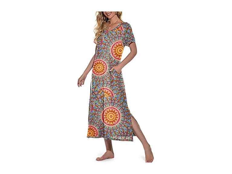 PrinStory Women (XXL) Long Nightgown Sleepwear - Image 1